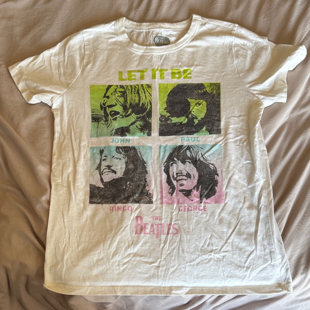 The Beatles Let It Be Graphic Tee - White and Multicolor